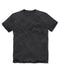 A black crew neck t-shirt with a front pocket.