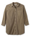 Brown button-up shirt on a white background